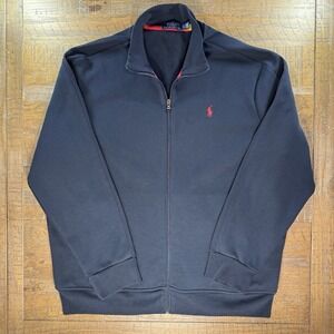 Polo Ralph Lauren Double-Knit Zip Front Track Jacket Men Sz XL Navy